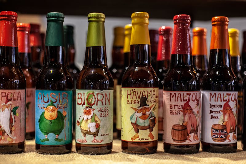 Craft beer bottle cold and refreshing